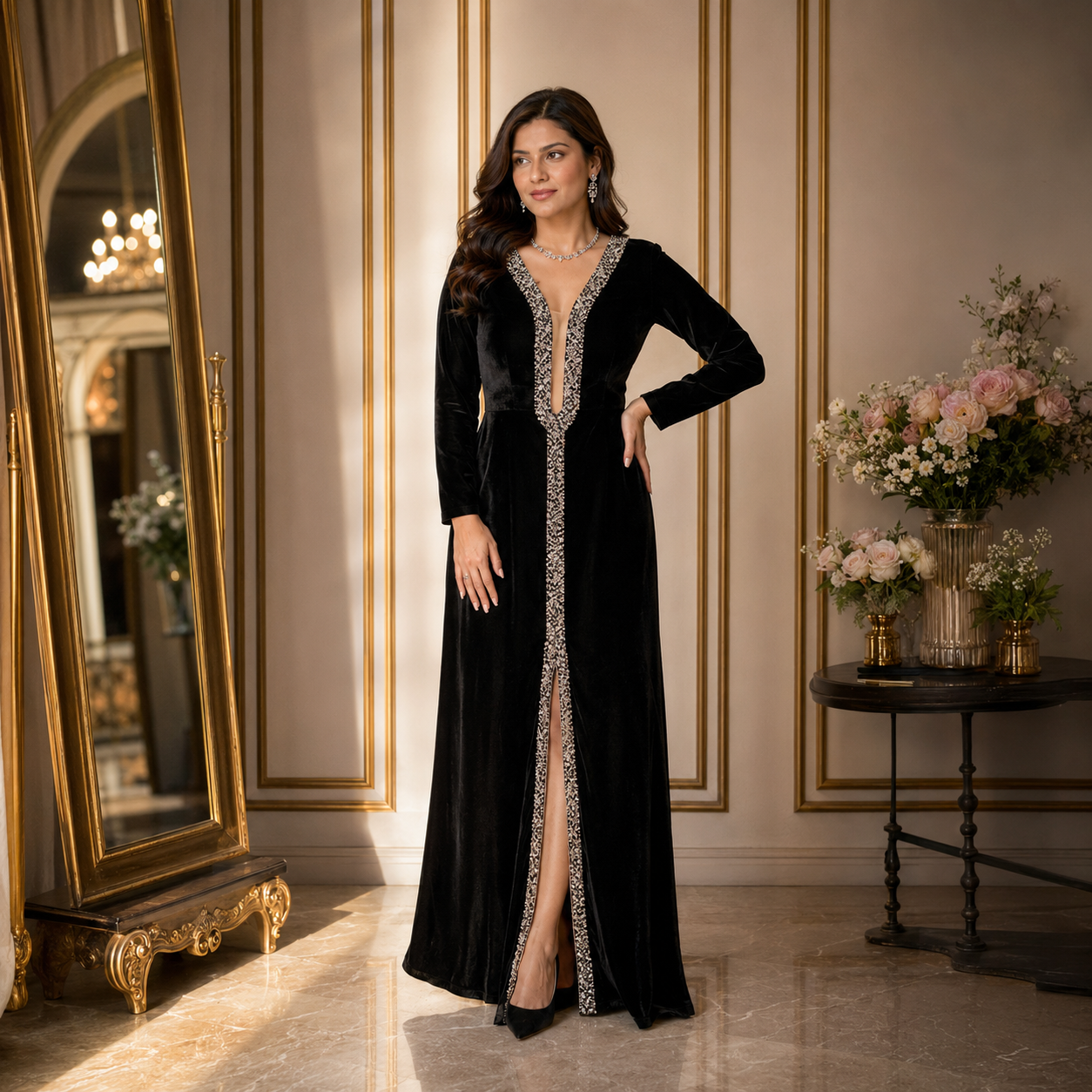 Black Indowestern dress